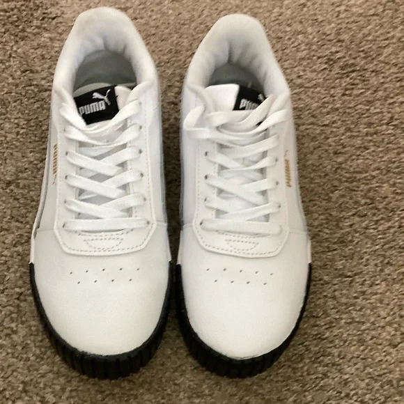 Puma White and Black Sneakers with Chunky Platform Sole - Picture 4 of 8